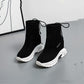 Elastic Short Boots Martin Boots Women's High Invisibility Increased Women's Shoes Thick-soled Fashion All-match Plush Boots Martin Boots