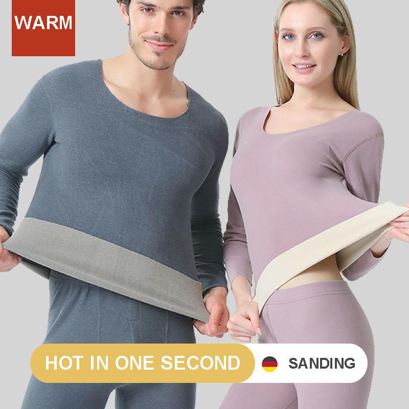 Thermal Underwear Ladies Thickened Plus Velvet Suit De Velvet Self-heating Winter Seamless Bottoming Autumn Clothes Long Trousers
