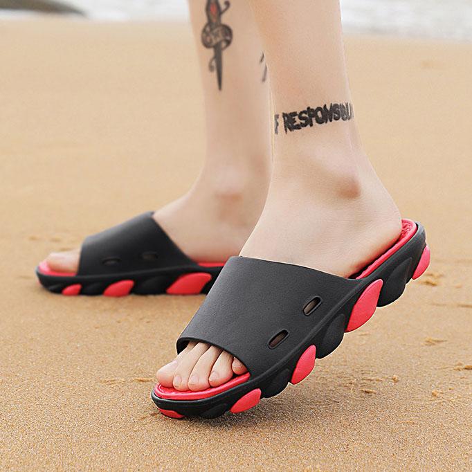 Men's Large Size Non-slip Indoor Bathroom Flat Slippers Spring Summer Outdoor Beach Slip-on Slippers