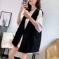 Big Pocket Solid Color Women's Vest Sleeveless Spring and Summer Loose Casual Waistcoat
