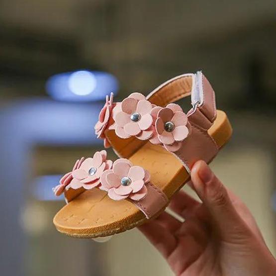 Girl's Sandals In Summer Soft Sole Flat Casual Sandals Baby Girls' Anti-slip Flowers Decoration Princess Sandals