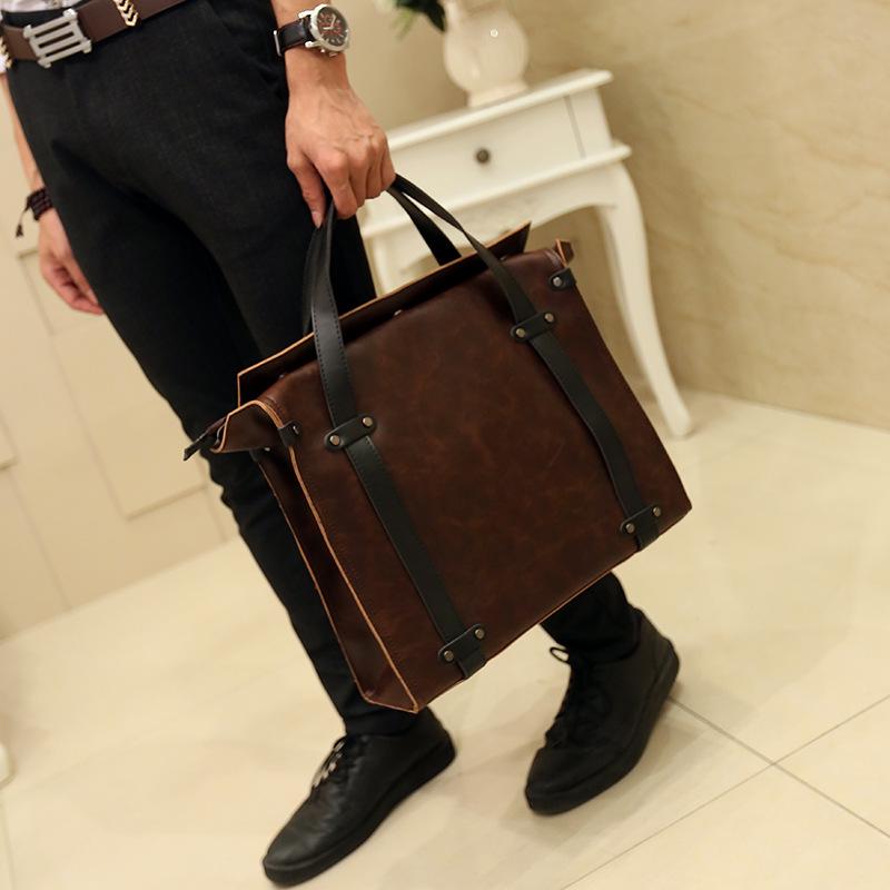 Leather Handbag for Men and Women Multifunctional Shoulder Bag Travel Crossbody Bag Large Tote Bag