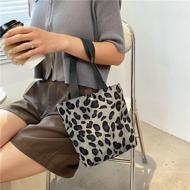 Spring and Summer All-match Leopard Zebra Student Outing Canvas Bag Tote Bag Mobile Phone Cloth Bag Handbag Female