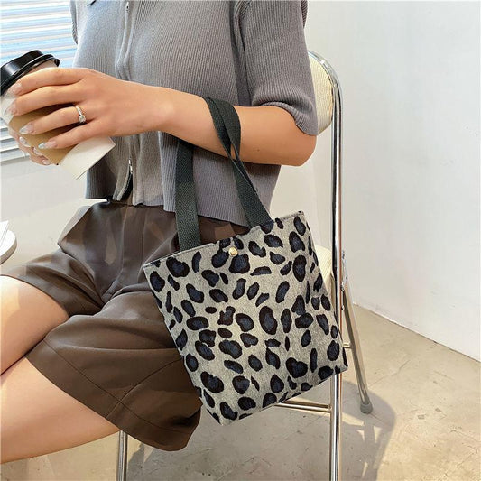 Spring and Summer All-match Leopard Zebra Student Outing Canvas Bag Tote Bag Mobile Phone Cloth Bag Handbag Female