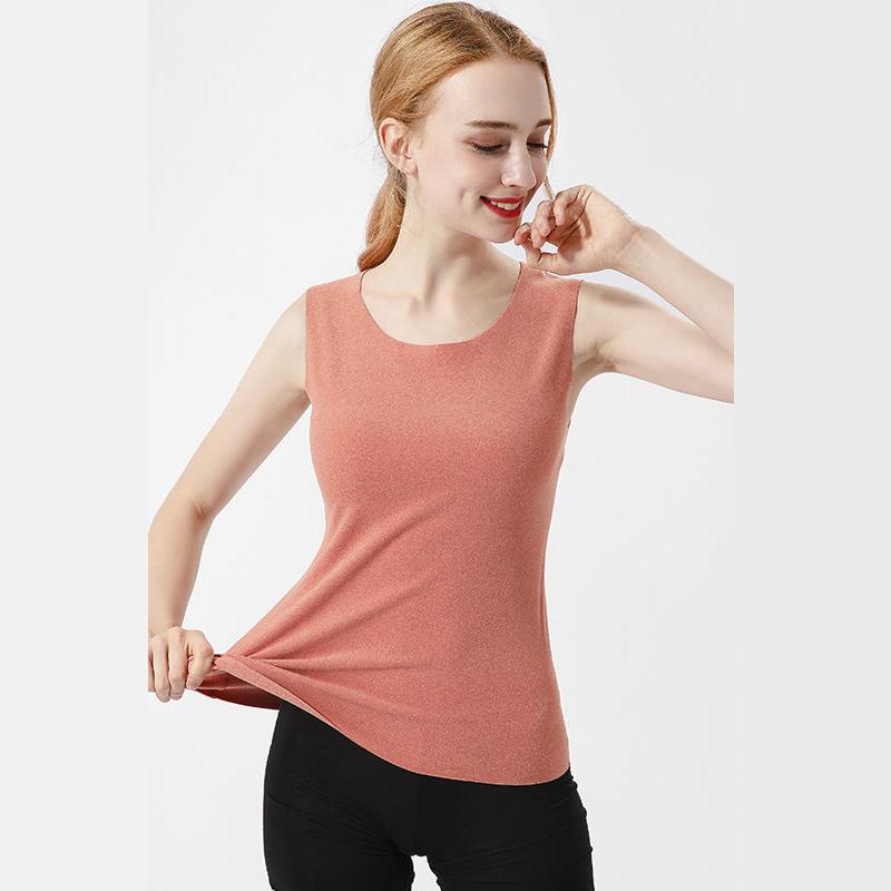 Women Sleeveless Thermal Underwear Women Winter Plus Velvet Thicken Vest Autumn Spring Windproof Soft Lining Comfortable Breathable Wearable Versatile