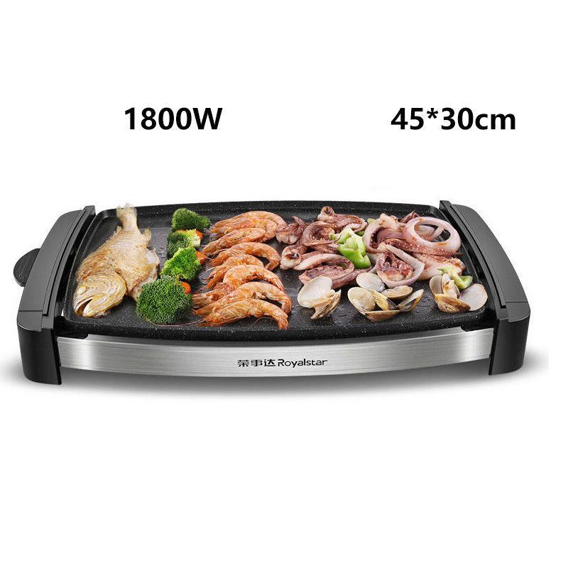 1800W Electric Grill Flat Bottom Frying Pan BBC Machine Medical Stone Oven Bakeware Kitchen Supplies