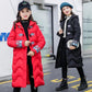Girls' Long Padded Jacket Fashion Children's Over The Knee Long Padded Jacket