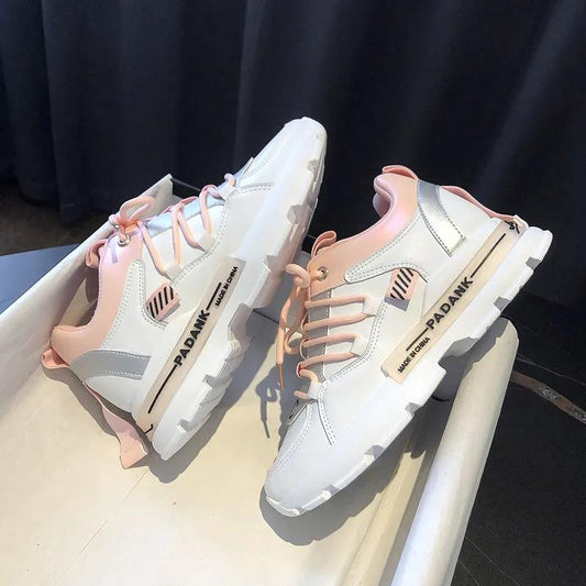 Fall Fashion Casual Daddy Shoes School Girl Sneakers Korean Version of All-match Color-blocking Running Shoes