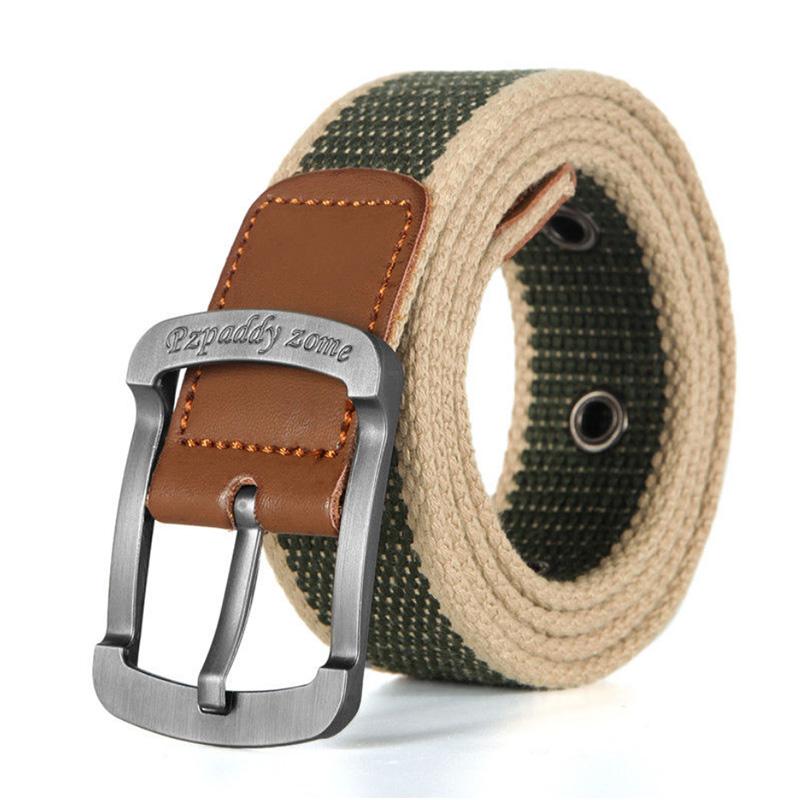Men's and Women's Belt Pin Buckle Canvas Belt Casual Overalls Belt Tide Student Youth Military Training Outdoor