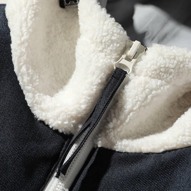 Winter Blue Jacket Men Warm Coat Cashmere Overcoat Windbreaker High Quality Fleece Cotton-Padded