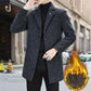Autumn and Winter Jacket Men's Thick Warm Coat Mid-length Casual Windbreaker