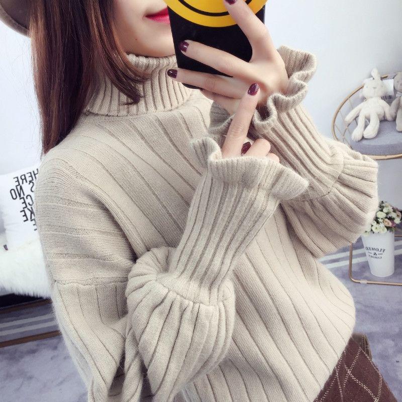 Sweater Women Autumn and Winter New High-neck Loose Loose Lazy Wind Knit Small Fresh