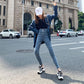 Fashion Women Jeans High Waist Skinny Stretch Plus Size Zipper Straight Pencil Jeans