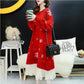 Autumn and Winter Fashion Trend Snowflake Women's Sweater Dress Loose-fitting Mini Sexy Blouse