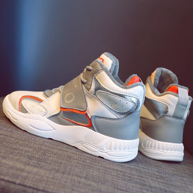 Women's Winter Plush Cotton Shoes Autumn Warm Flat Cotton Shoes Female Versatile Sports High-top Shoes