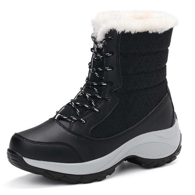 Autumn Winter Outdoor Warm Waterproof Snow Boots Cotton Boots Cotton Shoes Plush Thick Martin Shoes