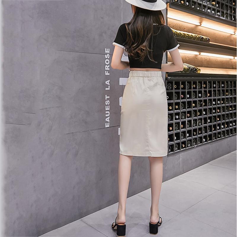 Women Sexy Tight A-line High Waist Hip Skirt Knee-length Split Fork Zipper Club Casual Home Office