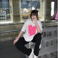 Black Bend Track Pants Women Loose Spring and Autumn Side Stripes Straight Casual Pants High Waist Pants Drape Wide-leg Pants