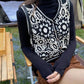Embroidery Hollow Design Retro Style V-neck Sleeveless Waistcoat  Women's Spring and Summer