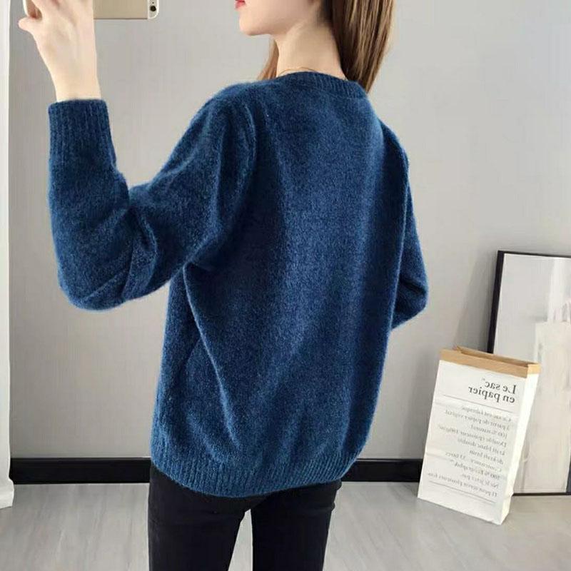 Autumn and Winter Mink Velvet Sweater Loose Casual Jacket Fashion Knitted Blouse