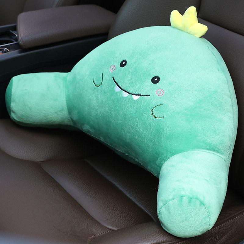 Cute Animal Car Neck Pillow and Lumbar Pillow Seat Support Pillow Breathable Relaxation Artifact