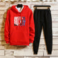 Sweater Suit Men Sports Suit Casual Hooded Pullover and Pants for Teen Student Spring & Fall
