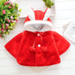 Ears Hooded Kid Tops Baby Cloak Cloak Coat Autumn and Winter Little Girl Fashion Coat