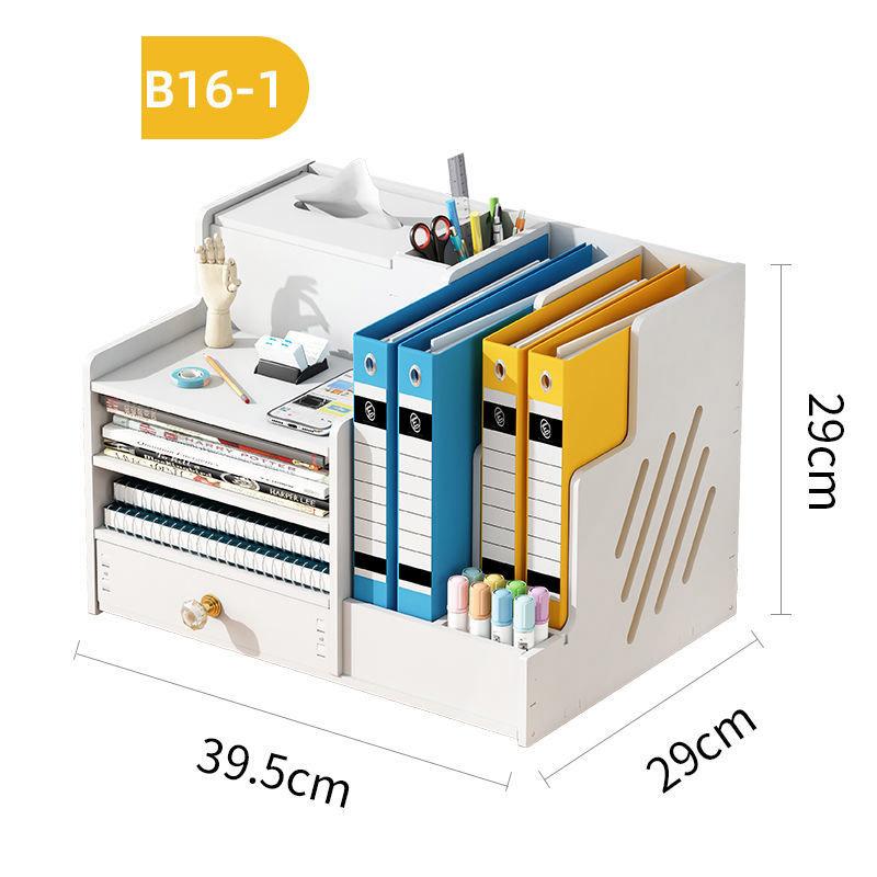 Office Supplies Desktop Storage Box Large Multi-layer Storage Shelf Sundries Document Information Book Desk Storage