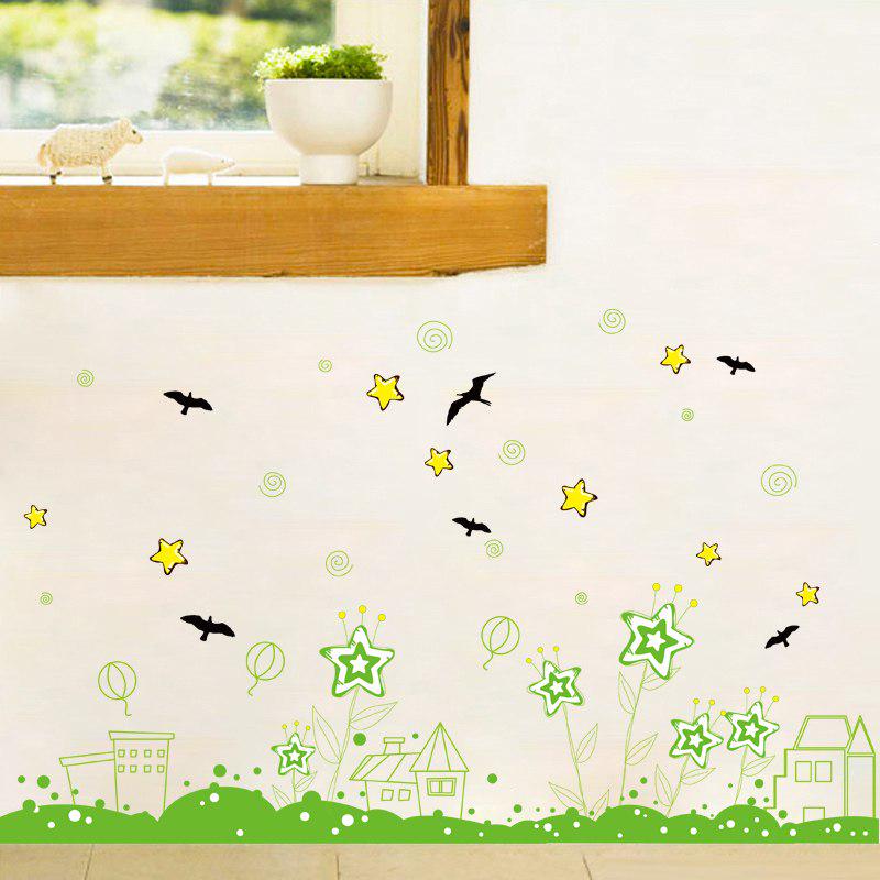 [Wall sticker ]Star Garden Wall Stickers For Kids Rooms Bedroom Kitchen Toilet Sticker Home Decor Wa