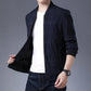 Men's Spring and Autumn Stand Collar Thin Coat Plaid Casual Slim Jacket Middle-aged High Quality Baseball Uniform Jacket