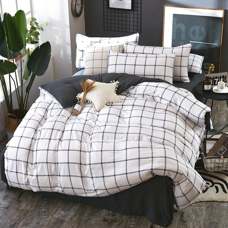 Bedding Set Queen King Single Duvet Cover Set Bed Linen Set Gray BedClothes