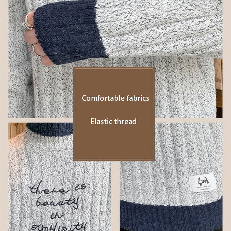 Autumn and Winter Sweater Half Turtleneck Knit Bottoming Shirt for Men Plus Velvet Padded Pullover