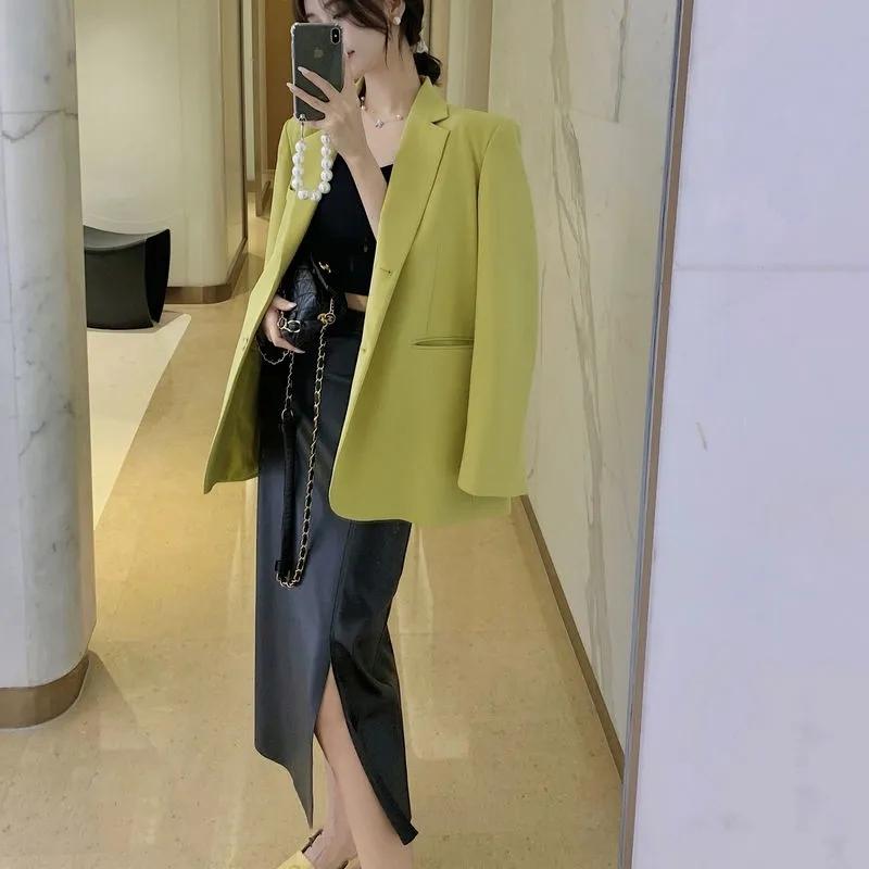 High Waist Hip Leather Skirt Women's Spring Slim Split Skirt Leather Skirt Skinny Tight Straight Mid Length Pencil Skirt Lady Pu Half Skirt