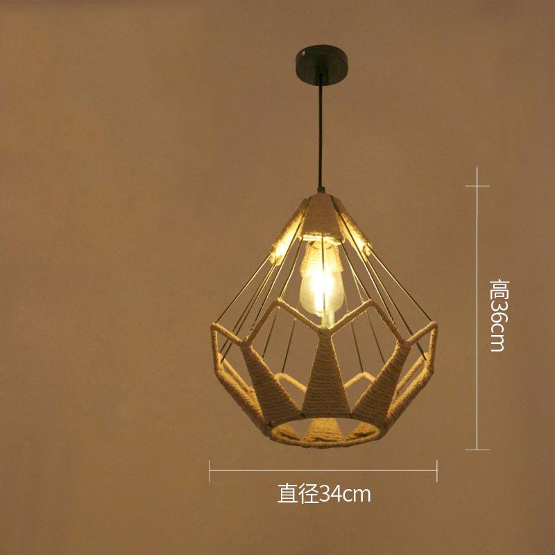 Hemp Rope Chandelier American Pastoral Retro Restaurant Clothing Store Decorative Chandeliers