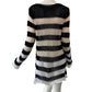 Sweater Women Stripe Ripped Pullover Mid-length Punk Loose Openwork Knitwear Top Trending Aesthetic Purple Sweater Dress Jumper