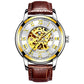 Classic Watches Men Automatic Mechanical Watch Leather Strap Self Winding Clock