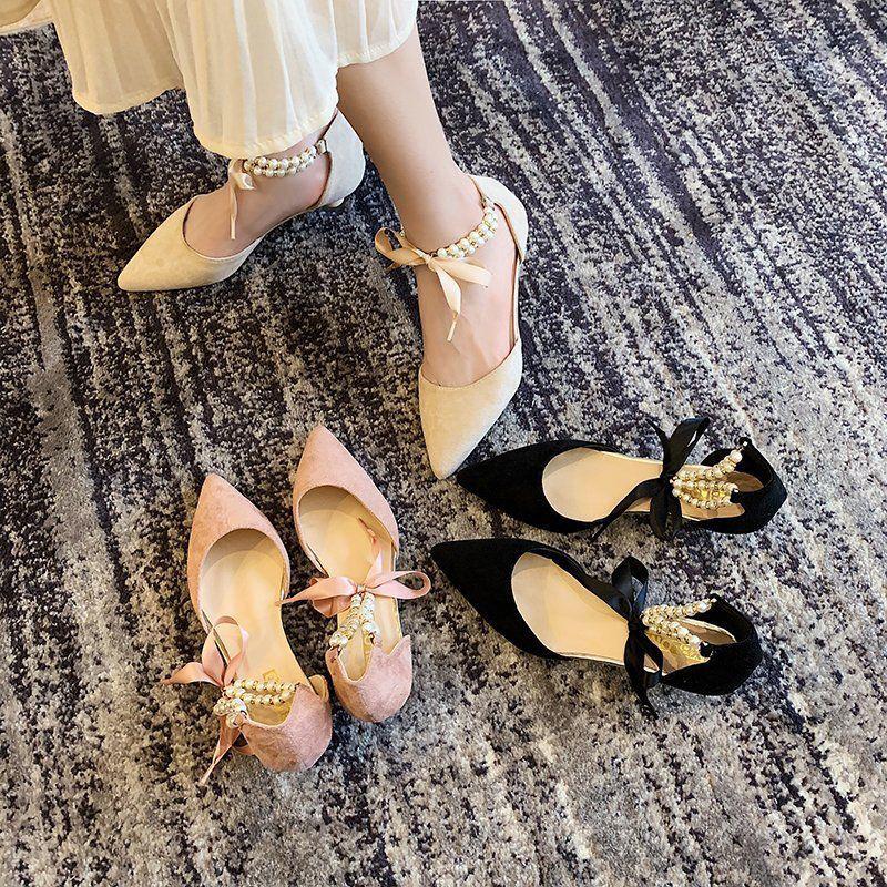 High Heels Female Stiletto Hollow Shoes Pointed Toe Spring and Summer All-match French Style Small High Heel Sandals Lace-up Single Shoes