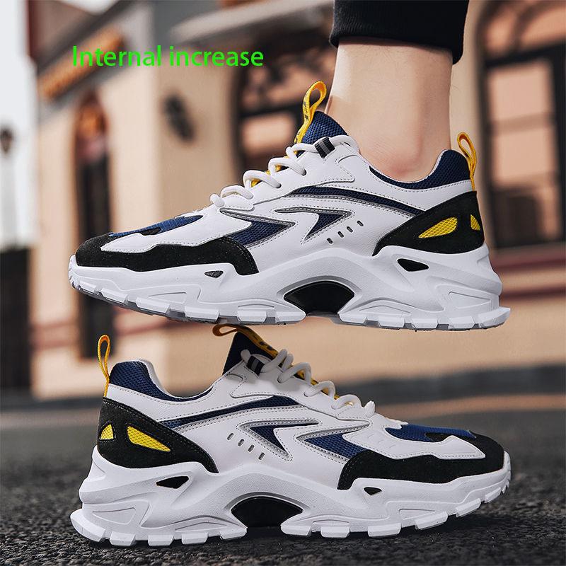 Clunky Shoes for Men Lace Up Thick Sneakers Increase High Anti-slip Casual Sports Shoes for Lovers