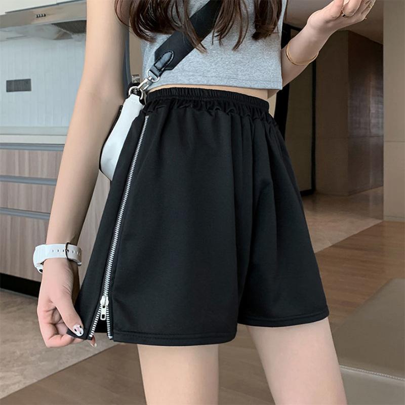 Cotton Sports Shorts Women's Summer Loose High Waist Sports and Leisure All-match Zipper Home Yoga Shorts