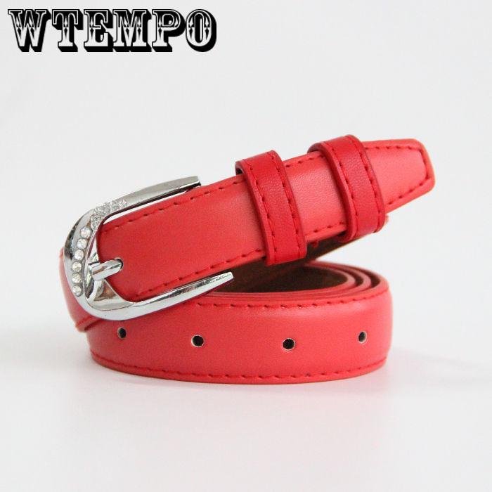 Fashion leather belts for women stitching up thin belt woman Pin buckle strap female High quality