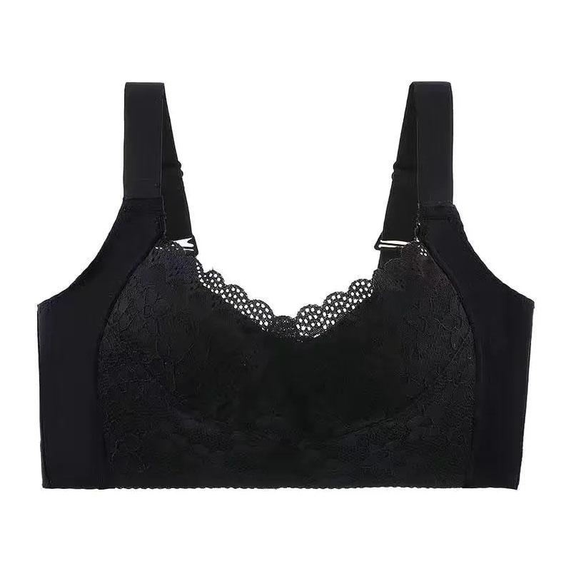 Sexy Lace Ladies Underwear Adjustable Gathering Thin Summer No Steel Rings Widening Four-Row Buckle Receiving Breast Bra