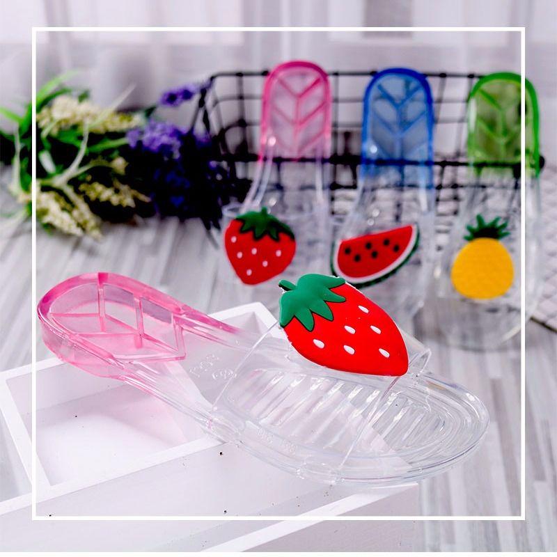 Summer New Student Jelly Transparent Flip Flops Fruit Strawberry Toe Beach