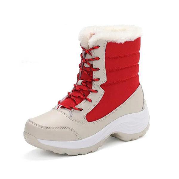 Women's Winter Hiking Shoes Outdoor Waterproof Warm Plush Snow Boots Non Slip Plus Size Casual Sports Shoes
