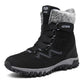 Leather Men Boots Winter with Fur Super Warm Snow Boots Men Winter Work Casual Shoes Sneakers High Top Rubber Ankle Boots
