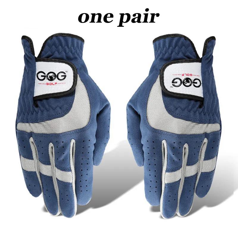 A Pair of Golf Gloves Wear-resistant Breathable Blue Training Golf Gloves Left and Right Hands