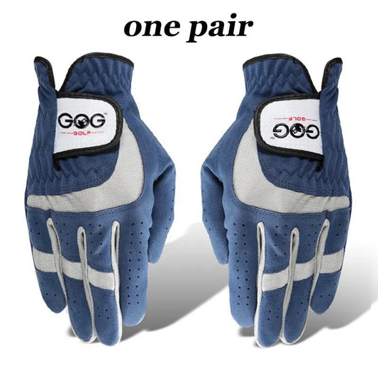 A Pair of Golf Gloves Wear-resistant Breathable Blue Training Golf Gloves Left and Right Hands