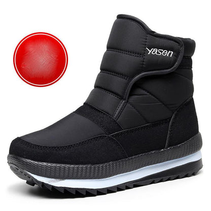 Snow Boots Women's High-top Plus Velvet Thick Cotton Shoes Middle-aged and Elderly Non-slip Warm Winter Waterproof Short Boots