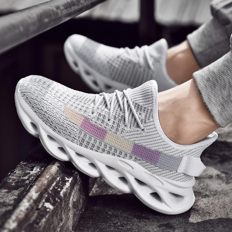 Size 39-44 Men Running Shoes Breathable Rubber Lace-up Mesh Shoes Outdoor Jogging Sneakers
