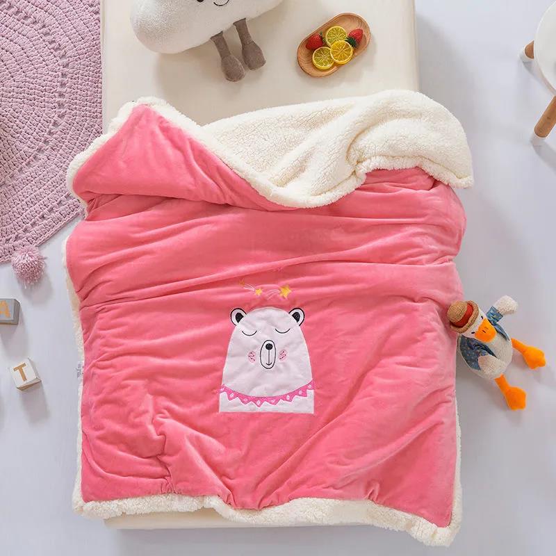 Winter Plush Warm Baby Quilt Newborn Baby Quilt Small Wool Blanket Children's Quilt Thickened In Autumn and Winter