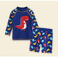 Children's Swimsuit Boy Cartoon Printing Separate Swimwear Boy Middle-aged Long-sleeved Swimming Trunks Quick-drying Bathing Suit